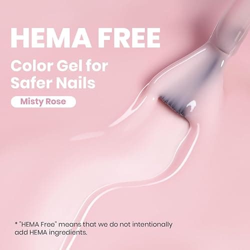 Beetles Nude Pink Gel Nail Polish, 8ml HEMA-Free Natural Jelly Gel Polish | Nail Concealer Sheer Translucent Effect Soak Off UV Misty Rose Collection Nail Art Manicure Gift for Women thumbnail 2