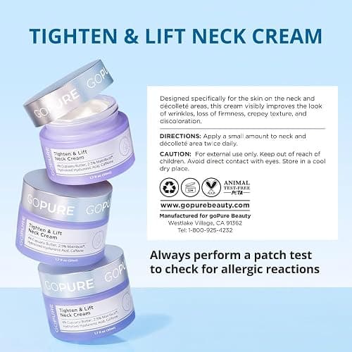 goPure Tighten & Lift Neck & Chest Moisturizer Cream for Visibly Firming, Tightening and Lifting Wrinkles & Crepey Skin, 1.7oz thumbnail 7