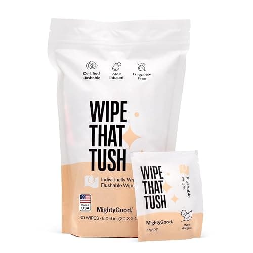 Wipe That Tush On-The-Go Flushable Wipes, 1 Pack of 30, Fragrance Free - Image 1