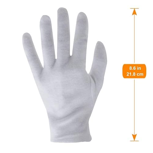 3 Pairs White Cotton Gloves for Dry Hands Eczema SPA Moisturizing - Work Glove Liners for Serving Costume Inspection thumbnail 2