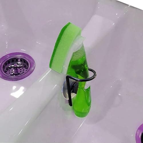 WSOQYEO Soap Dispensing Palm Brush Holder for Kitchen Brush Dish Brush with Soap Dispenser Pot with a Traceless Suction Cup (Closed Brush Holder) thumbnail 2