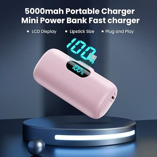 Mini Portable Charger 5000mAh Power Bank,15W PD USB C Cell Phone Portable Power, LCD Display Battery Pack Compatible With iPhone 15/15 Plus/15 Pro/15 Pro Max/Android/Samsung/Moto/LG (Type-C Only) thumbnail 5