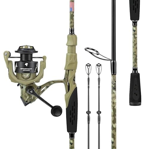 KastKing Spartacus Defender Twin-Tip Fishing Rod and Reel Combo | Baitcaster & Spinning Combo, 2-Piece Rod, Extra Tip, KastFlex IM7 Graphite Blanks, Camouflage Finish, Freshwater Fishing - Image 1