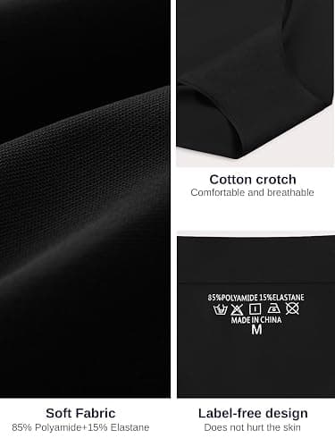 Sazoox Womens Seamless Underwear High Waisted Full Coverage Briefs No Show Soft Breathable Panties 6 Pack thumbnail 6