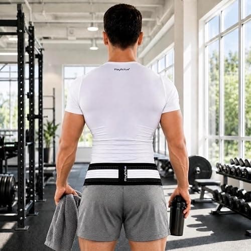 PlayActive Sacroiliac SI Joint Hip Belt - Lower Back Support Brace for Men and Women - Pelvic Support Belt - Trochanter Belt - Sciatica Pelvis Lumbar Hip Pain Relief (Regular) thumbnail 7