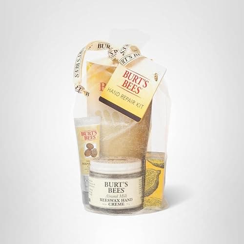 Burt's Bees Hand Repair Set, Almond Milk Hand Cream, Lemon Butter Cuticle Cream, Shea Butter Repair plus Cotton Gloves, Perfect for a Skin Care Routine, Natural Origin Moisturizer Gift Set thumbnail 4