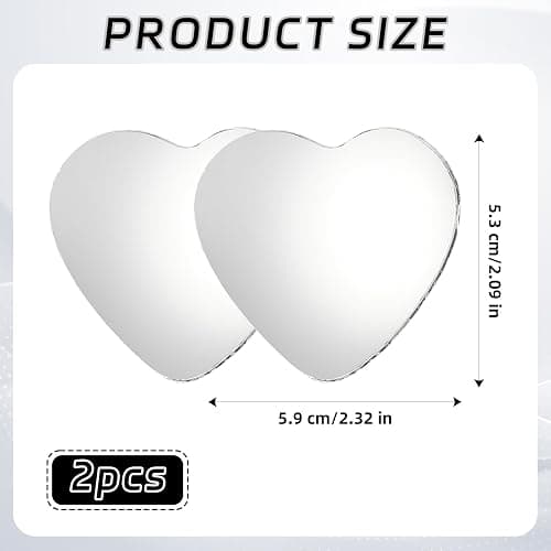 2 PCS Blind Spot Mirrors, Heart Shaped Rear View Mirrors, 360 Degree Adjustable, HD Glass Rearview Mirror Accessories, Wide Angle Convex Rear View Mirror for Trucks, Sedans, SUV, RV thumbnail 3