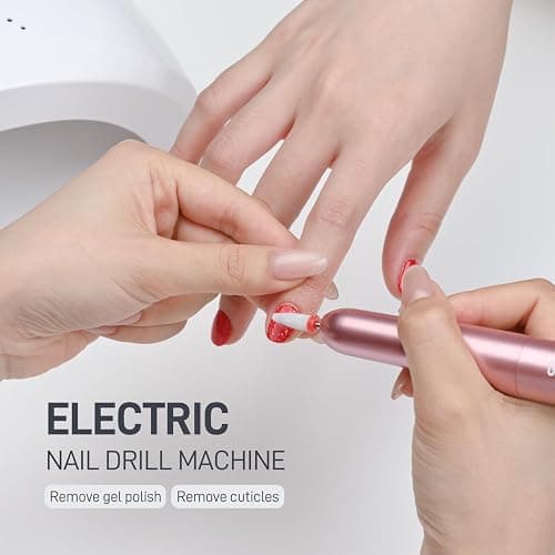 ❤️GAOY Electric Nail Drill for Acrylic and Gel, USB Electric Nail File, Portable Efile with Drill Bits, Manicure Pedicure Tools for Home Salon, Pink thumbnail 2