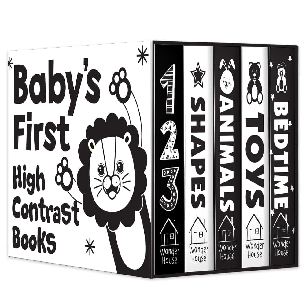 Baby’s First High-Contrast Books Boxed Set [Box Set of 5] - Age Group: 0+ | Black and White Tummy Time Books |Illustrated Board Book for Kids/Toddlers ... Books for Children | Books Included: 123 - Image 1