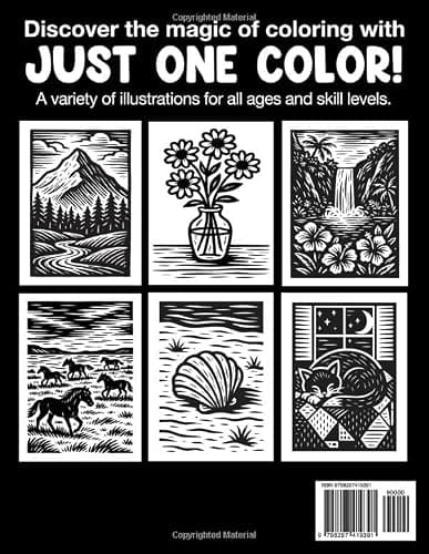 Monochrome Escapes: Coloring book for adults and all ages — Get away with relaxing illustrations (Monochrome Coloring Books) thumbnail 2
