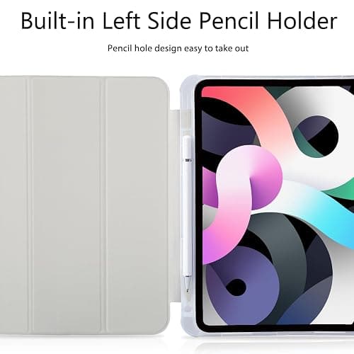Easter Bunny Rabbit Rose Case for iPad 11 Inch (A16) 11th 2025/iPad 10.9 Inch 10th Gen 2022,[Pencil Holder+Auto Sleep/Wake],Slim Trifold Stand Protective Cover with Soft TPU Back,White thumbnail 2