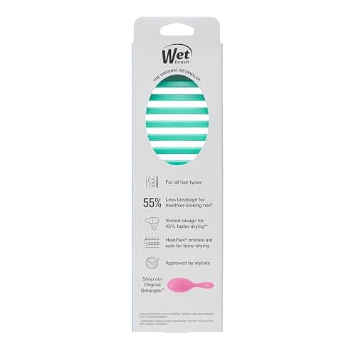 Wet Brush Speed Dry Hair Brush, Amazon Exclusive Aqua, Vented Design & Soft HeatFlex Bristles, Blow Dry Safe, Ergonomic Handle Manages Tangles & Uncontrollable Strands, Pain-Free Hair Accessories thumbnail 12