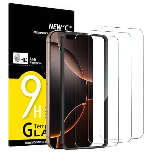 NEW'C 3 Pack Designed for iPhone 17/17 Pro,iPhone 16 Pro Screen Protector (6.3 inches), Enhanced Tempered Glass Protection with easy installation tool included, Case Friendly - Image 1