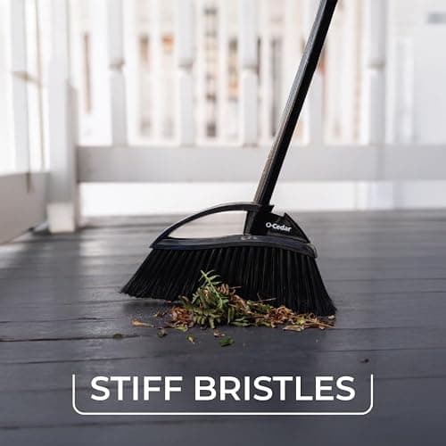 O-Cedar Strong Sweep Broom and Dustpan Set with Detail Brush | Indoor Outdoor Heavy Duty Stiff Bristle Broom | Step-On Dust Pan thumbnail 5