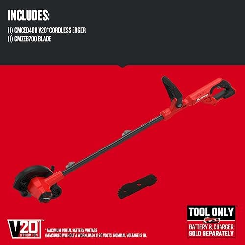 CRAFTSMAN 20V Edger Lawn Tool, Cordless Trencher, Bare Tool Only (CMCED400B) thumbnail 4
