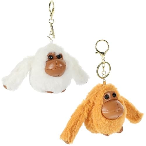 LUOZZY 2 Pcs Plush Gorilla Panda Keychain Cartoon Animal Keychain Plush Doll Keyrings Bag Backpack Hanging Charms - Image 1