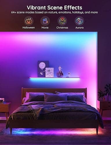Govee Smart RGBIC LED Strip Lights 65.6ft, Alexa LED Light Strip Work with Google Assistant, Music Sync, DIY Multiple Colors on One Line, WiFi Color Changing Lights for Bedroom, Living Room, Holiday thumbnail 7