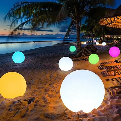 16 In Cordless LED Glowing Ball Light, LED Globe Orb Night Light w/Remote,16RGB Color Changing Waterproof Light Up Ball Rechargeable Indoor/Outdoor Mood Lamp for Nursery Garden Patio Party Bar Decor. | BALMOST RGB Color Changing Light Up Ball w/Remote, Rechargeable Orb Lamp Waterproof Globe Floor Lamp for Bedroom Garden Patio thumbnail 7