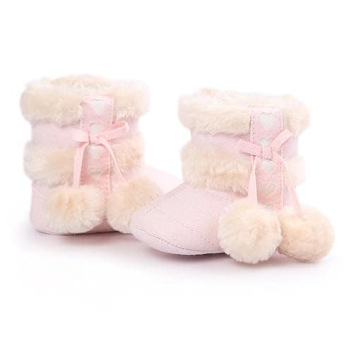ESTAMICO Baby Girl Plush Winter Snow Bowknot Boots thumbnail 5
