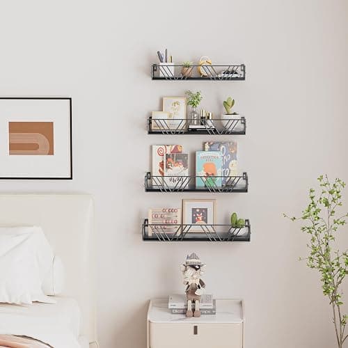 Amaoot Floating Shelves for Wall Set of 4, Wall Shelf Wood Floating Shelf | Different Sizes Mounted Wall Shelves for Living Room,Bedroom, Bathroom, Kitchen, Farmhouse Decor, Office thumbnail 6