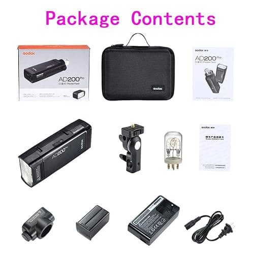 Godox AD200 Pro AD200Pro Flash Strobe, TTL Pocket Flash Monolight, 200W 2.4G Speedlite HSS 1/8000s 2900mAh Li-ion Battery, 500 Full Power Flashes, Bare Bulb/Speedlite Fresnel Flash Head thumbnail 6