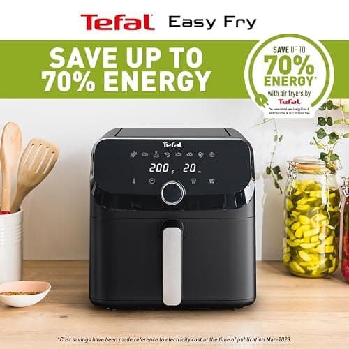 Tefal Easy Fry Mega Air Fryer, 7.5L Capacity (Serves Up to 8), 8 Preset Cooking Programs, Compact Design, Energy-Efficient, Dishwasher-Safe Basket, EY8558G0 - Black thumbnail 5