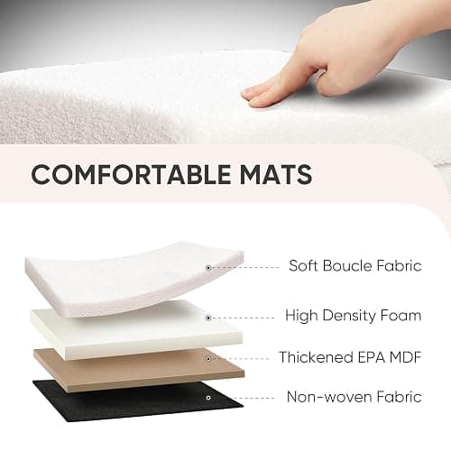 PINPLUS Storage Ottoman Cube Square Shaped Ottomans with Storage Foot Stool Footrest for Lving Room Boucle Ottoman Seat for Dorm Room,Faux Teddy Fur White,12.6"x12.6"x12.6" thumbnail 6