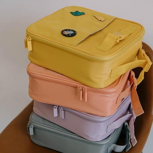Parker Kids Insulated Waterproof Lunch Box for Children - Customizable Lunch Bag with Durable Hook and Loop Patches, Easy-Open Zippers, Water Bottle Buckle - Sunkissed thumbnail 9