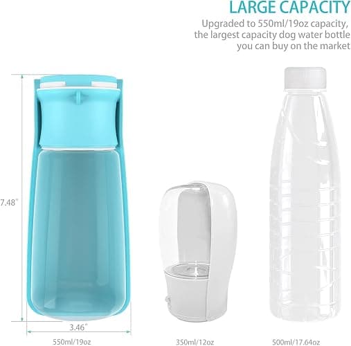SOICTA Portable Dog Small Animals Water Bottle for Walking 19 OZ or 12 OZ Pet Water Bottles for Puppy Medium Large Dogs Little Animals Water Dispenser Dog Small Animals Water Bowl thumbnail 3