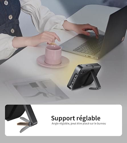 TONEOF Lampe Selfie Portable Rechargeable,Coque Souple avec Support Intégré | Coque souple et support intégré, luminosité multiple réglable pour visioconférence et création de contenu thumbnail 5
