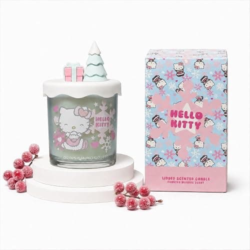 Hello Kitty Seasonal Candle – 213g 1-Wick Candles 35hr Burn Time – Sweet & Floral Fragrances Home Decor, Women Birthday Candle Gift (Frosted Berries) - Image 1