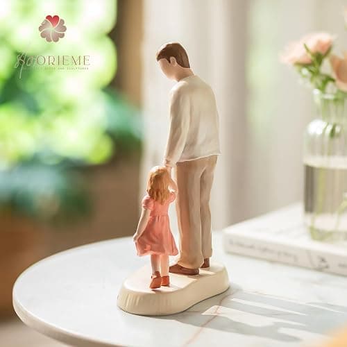 Storieme Dad Birthday Gift from Daughter: Hand-Painted Dad Daughter Figurine Decoration Gifts for Fathers Day Christmas - Father of The Bride Gifts for Wedding thumbnail 2