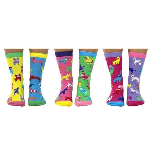United Oddsocks Hot Dogs Gift Box – 6 Poochy Themed Oddsocks for Women – UK 4-8, EUR 37-42, US 6.5-10.5 – Colourful Dog Socks Gift Set, Cotton Rich, Crew Length, Perfect for Animal Lovers & Sock Fans thumbnail 2
