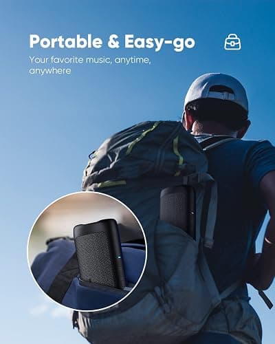 Bluetooth Speaker with HD Sound, Portable Wireless, IPX5 Waterproof, Up to 20H Playtime, TWS Pairing, BT5.3, for Home/Party/Outdoor/Beach, Electronic Gadgets, Birthday Gift (Black) - 1pcs-Glossy Black thumbnail 6