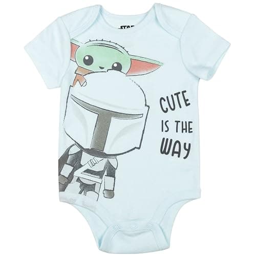 STAR WARS Chewbacca C-3PO R2-D2 Darth Vader Yoda 5 Pack Short Sleeve Bodysuits Newborn to Infant thumbnail 2