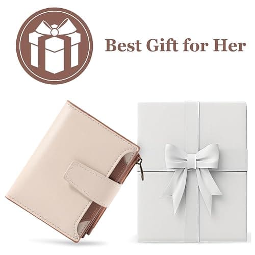 Airkit Small Wallet Women RFID Blocking Soft Leather Bifold Compact Card Holder Wallet for Women with Zipper Coin Pocket 4 ID Window thumbnail 7