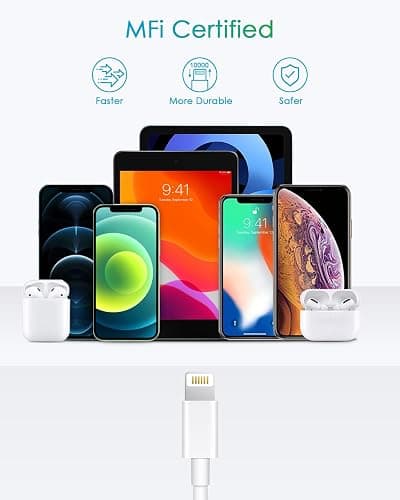 Fast Charger i Phone, 20W USB C Block with 6Ft Cable Compatible with IP 14/14 Pro/14 Plus/14 Pro Max/13/13 Mini/13 Pro/13 Pro Max/12/11/X & More - Block&Cable 1-Pack thumbnail 6