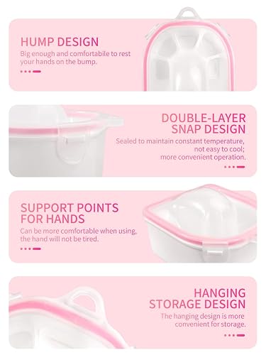 Nail Soaking Bowl, 2PCS Soak Off Gel Polish Dip Powder Remover Manicure Bowl with Triangle Cuticle Peeler and Stainless Steel Cuticle Pusher Nail Art Tool (Pink) thumbnail 4