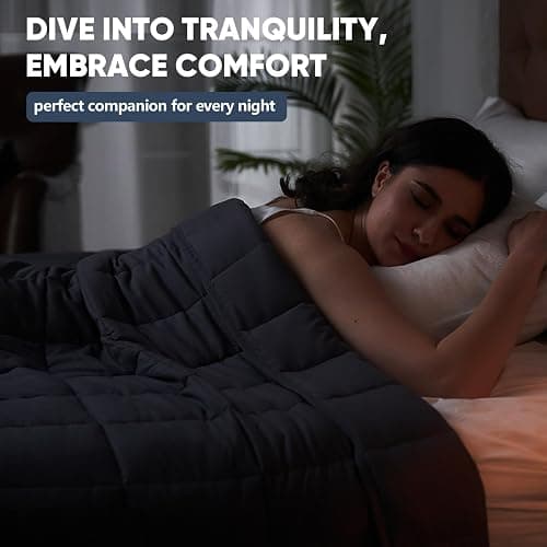 yescool Weighted Blanket for Adults (20 lbs, 60” x 80”, Grey) Cooling Heavy Blanket for Sleeping Perfect for 190-210 lbs, Queen Size Breathable Blanket with Premium Glass Bead, Machine Washable thumbnail 7