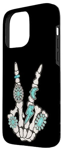 Skeleton Turquoise Hand Western Rodeo Cowboy Cowgirl Case for iPhone 15 Pro Max thumbnail 2