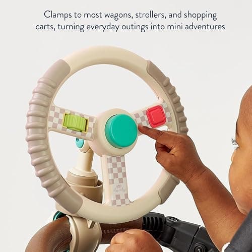 Itzy Ritzy Bitzy Driver Stroller Toy, Steering Wheel Toy with Fidget Play | Keeps Babies Engaged On the Go with Spinning Wheel, 3 Fidget Elements & Secure Clip for Strollers, Wagons & Shopping Carts thumbnail 5