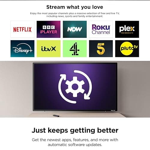 Westinghouse 32 Inch TV Smart Roku OS - LED HD, Freeview, Netflix, Apple TV+, BBC iPlayer, Dolby Audio, HDMI, USB- Ideal Small TVs for Bedroom, Lounge or Kitchen 【Energy Class E】 thumbnail 2