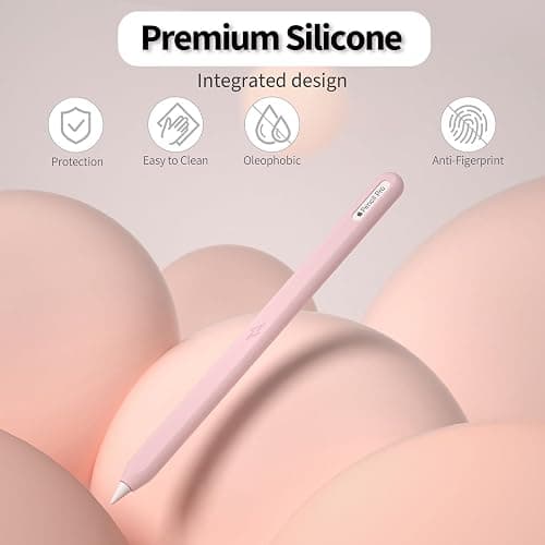 Ultra Thin Protective Pencil Cover for Apple Pencil Pro &Apple Pencil 2nd Gen Silicone Case Sleeve Compatible with Apple Pencil Pro (Pink) thumbnail 2