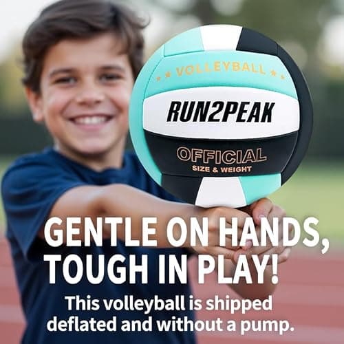 RUN2PEAK Soft Volleyball Ball Official Size 5 Volleyballs for Indoor Outdoor Beach Pool Game Play for Teen Beginner Recreational Team Professional PU Leather Training Practice Volley Balls thumbnail 3