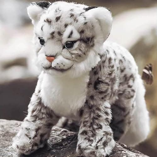keaiart-ly Snow Leopard Stuffed Animals Plush Toy, 18 Inches Realistic White Leopard Plushies thumbnail 5