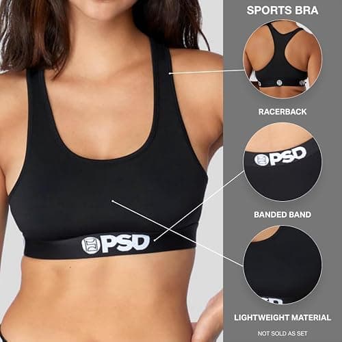 PSD Underwear Womens Sports Bra - Care Bears, Medium Support Sports Bras for Women, Womens Racerback Sports Bras thumbnail 6