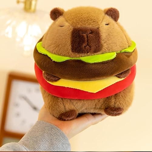 Wgxzyq Capybara Plushie Stuffed Animal Toy, Stuffed Capybara Plush Toy, Birthday Xmas Gift for Kids (Hamburger) thumbnail 2