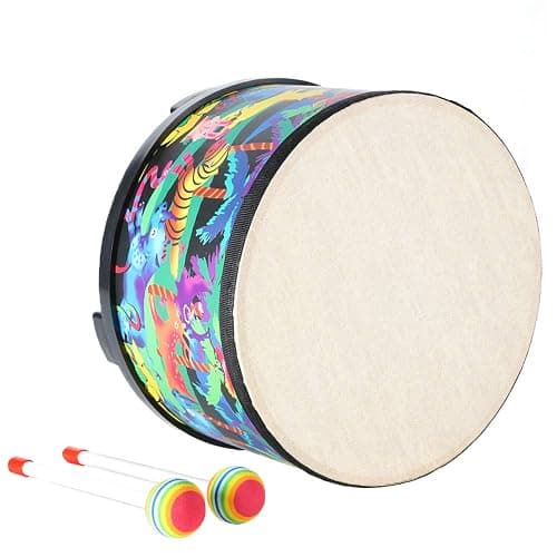 Floor Tom Drum for Kids 10 inch Percussion Instrument Music Drum with 2 Mallets for Baby Children Special Christmas Birthday Gift - Image 1