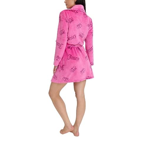 Juicy Couture Women's Super Soft Luxe Plush Shawl Collar Robe thumbnail 3