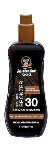 Australian Gold Spray Gel Sunscreen with Instant Bronzer SPF 30, 8 Ounce | Moisturize & Hydrate Skin | Broad Spectrum | Water Resistant | Non-Greasy | Oxybenzone Free | Cruelty Free - Image 1